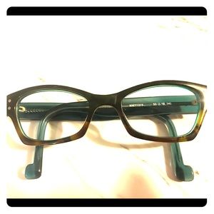 O.g.i tortoise and teal eye glass frames